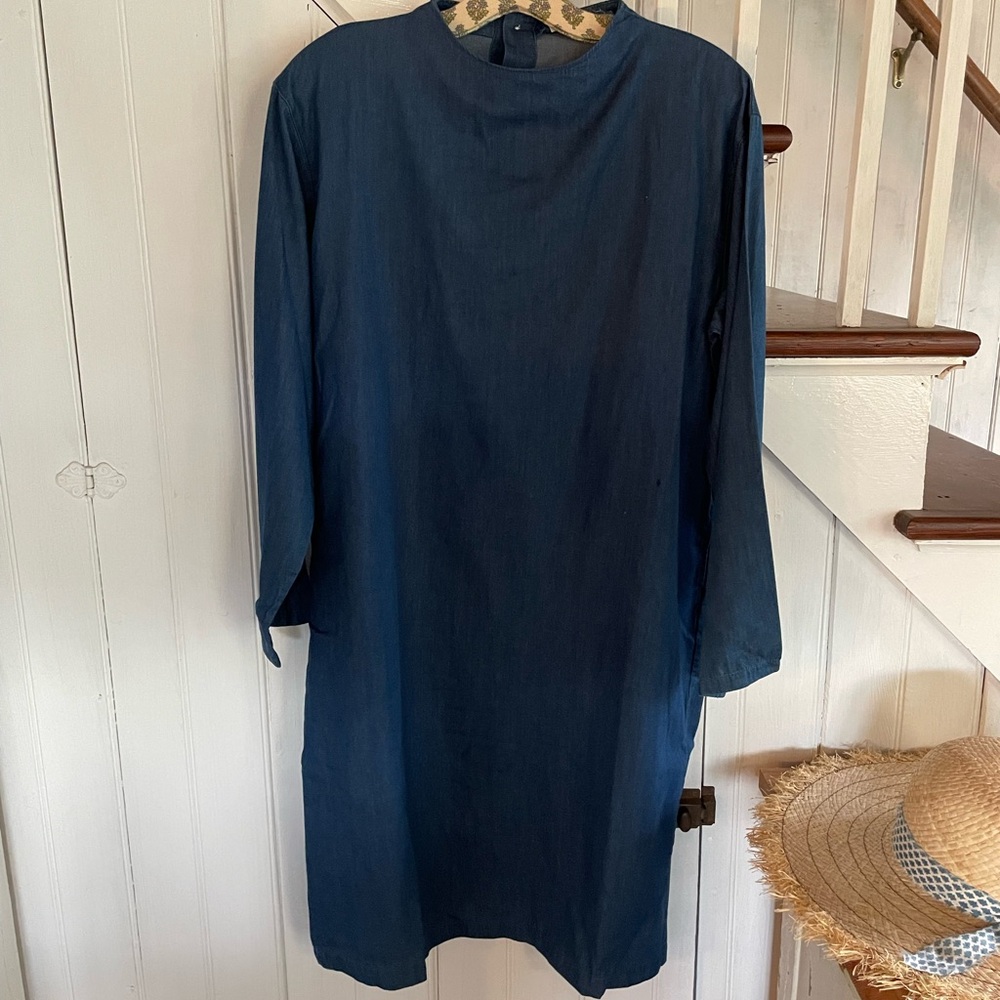 NWT - Muji Blue Long Sleeve Dress